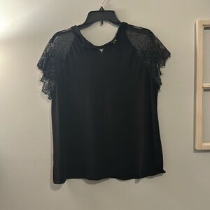 Women’s Blouse(Black w/ see through sleeves) (swipe for material)